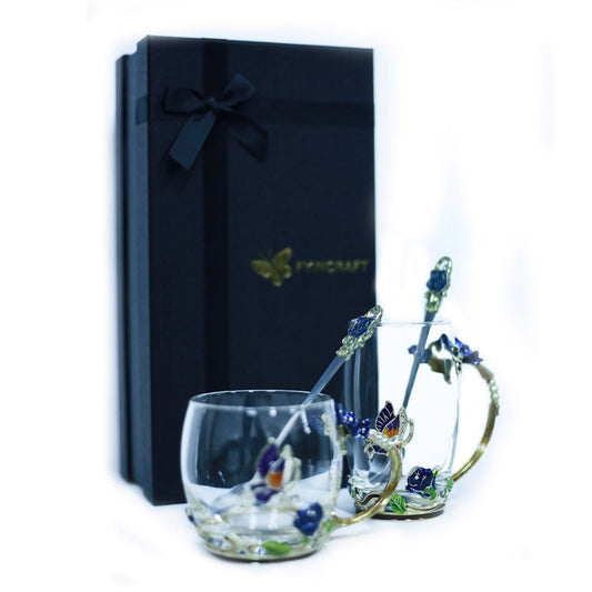 Enamel Glass Water Cups - NOMAN STORE LLC