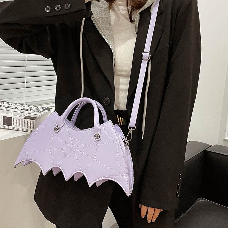 Halloween Spider Web Shoulder Bag – Batgirl-Inspired PU Crossbody Handbag - Noman Store LLC