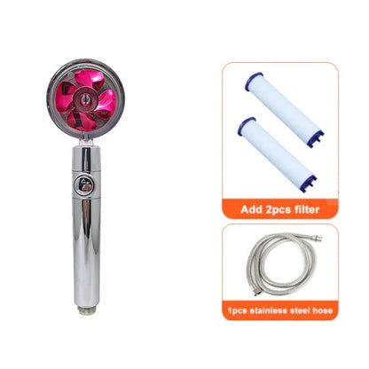 Shower Head Water Saving Flow 360 Degrees Rotating With Small Fan ABS Rain High Pressure Spray Nozzle Bathroom Accessories 48ad1134-3a85-4280-beea-eaf06278e569