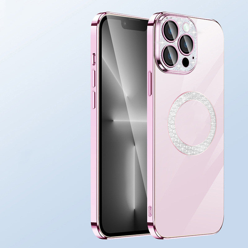 Electroplating Soft Diamond Ring Phone Case Drill Leakage Standard Mobile Phone Case Lens Film - NOMAN STORE LLC
