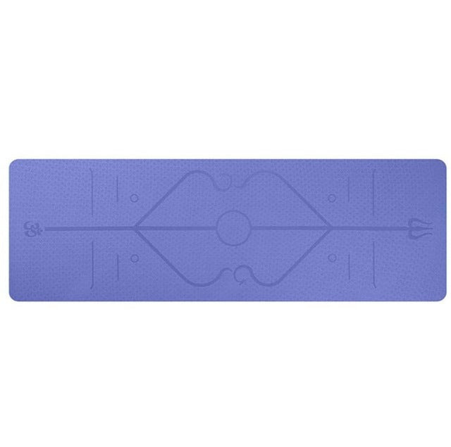 Non Slip TPE Yoga Mat Position Line Beginner - NOMAN STORE LLC