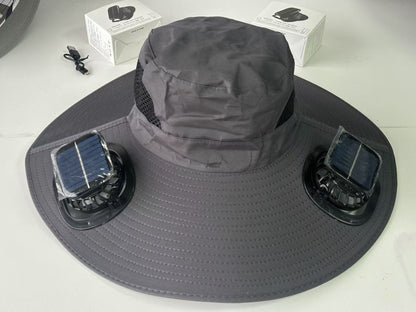Solar USB Fan Hat with Dual Cooling and Sun Protection - Noman Store LLC