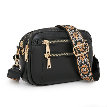 Ladies' Small Square Bag Two-tone Leather Crossbody Bag Large-capacity PU Crossbody Wallet Multi-functional For Women's Bag - NOMAN STORE LLC