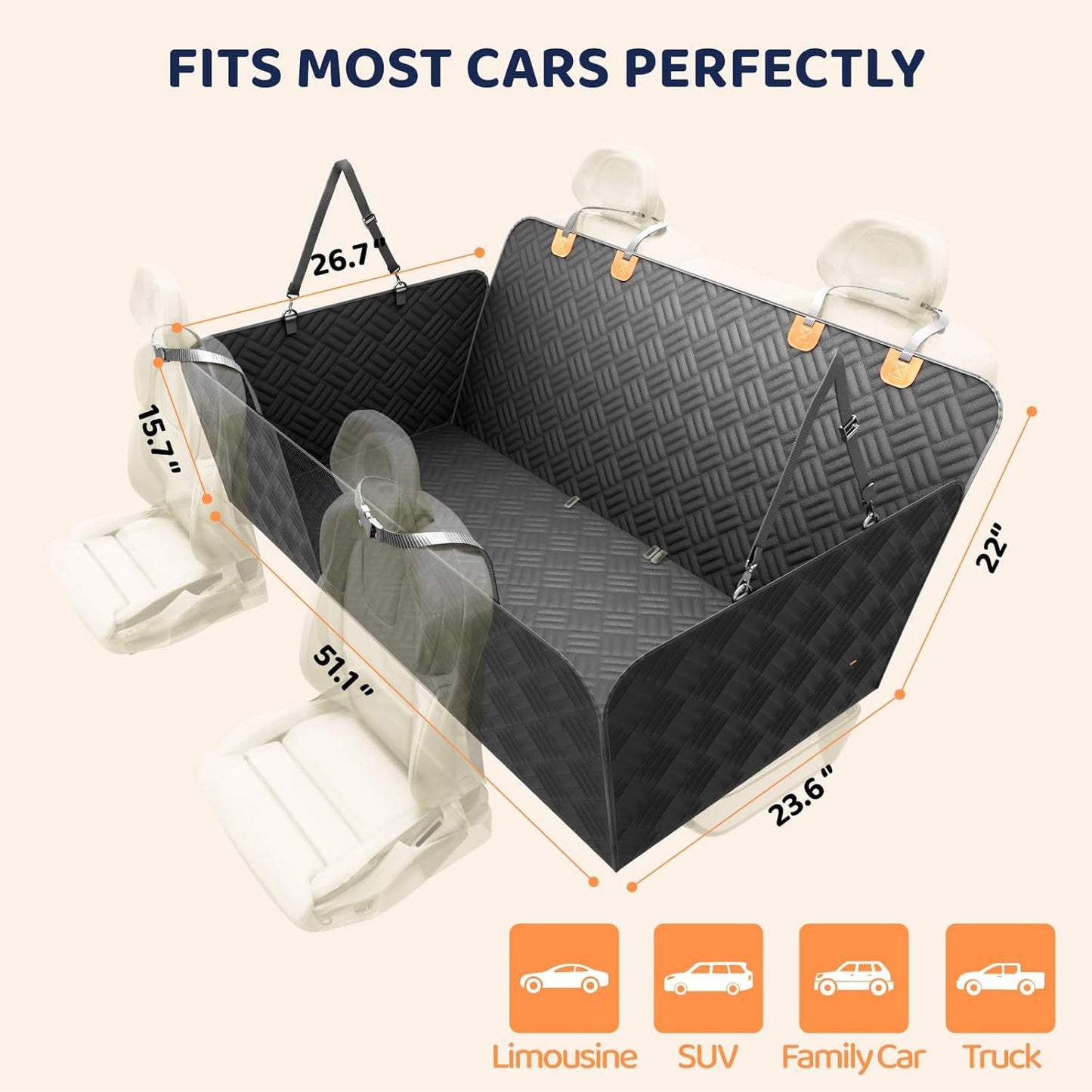 Portable Dog Car Seat Hammock Mat