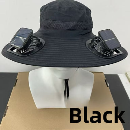 Solar USB Fan Hat with Dual Cooling and Sun Protection - Noman Store LLC
