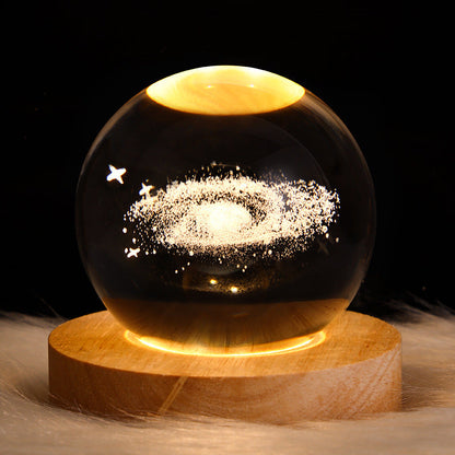 LED Night Light Galaxy Crystal Ball Table Lamp 3D Planet Moon Lamp Bedroom Home Decor For Kids Party Children Birthday Gifts - NOMAN STORE LLC