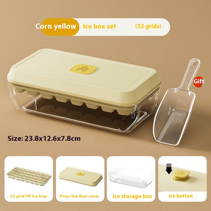 32 Grid Silicone Ice Cube Tray Mould With Lid Shovel Storage Box Remove With One Click Ice Maker DIY Whiskey Cocktail Tools Summer Kitchen Gadgets - NOMAN STORE LLC