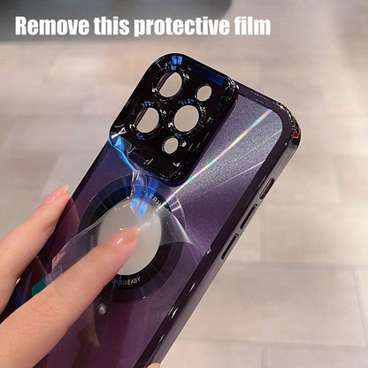 Electroplated Phone Case Luxury Plating CD Pattern Magsafe Bracket Case For  12 13 14 Pro Max Invisible Camera Stand Holder Lens Holder Magnetic Suction - NOMAN STORE LLC
