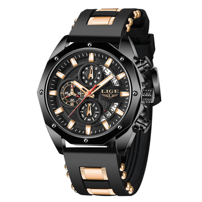 Fashion Mens Watches Top Brand Luxury Silicone Sport Watch Men Quartz Date Clock Waterproof Wristwatch Chronograph - NOMAN STORE LLC