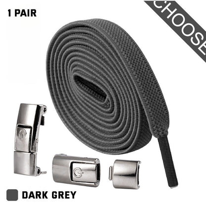 Press Lock Shoelaces Without Ties Elastic Laces Sneaker 8MM Widened Flat No Tie Shoe Laces Kids Shoelace For Shoes - NOMAN STORE LLC
