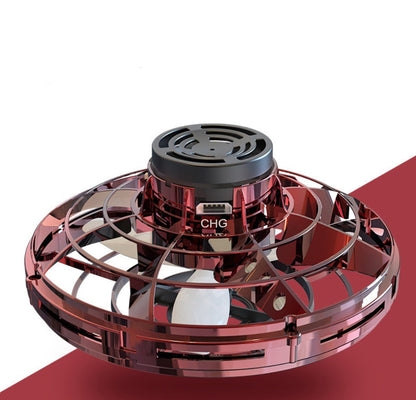 Mini Fingertip Gyro Interactive Decompression Toy Drone LED UFO Type Flying Helicopter Spinner Toy Kids - NOMAN STORE LLC