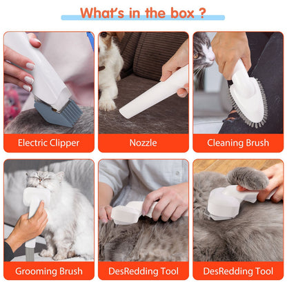 Cross-Border Pet Multifunctional Hair Trimmer, Dog Vacuum Set, All-In-One Machine, Jinmao Cat Vacuum Cleaner, Hair Clipper
