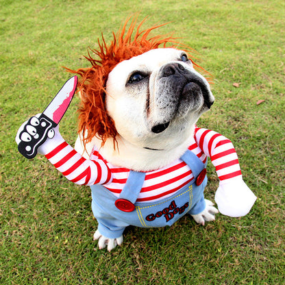 Halloween Pet Costume Pet Dog Funny Clothes Adjustable Dog Cosplay Costume Scary Costume Party Gatherings - NOMAN STORE LLC