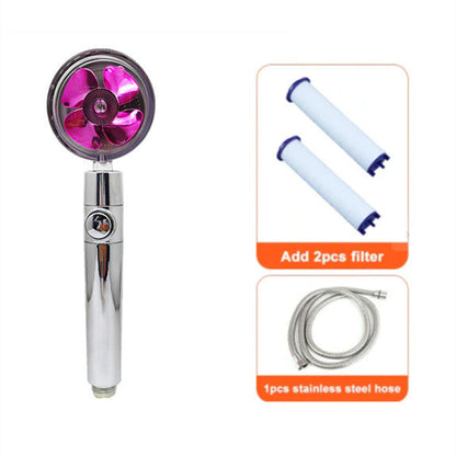 Shower Head Water Saving Flow 360 Degrees Rotating With Small Fan ABS Rain High Pressure Spray Nozzle Bathroom Accessories 7080e6a1-a95b-44ce-8018-d7fc0457c317