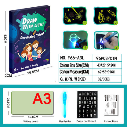 Educational Toy Drawing Pad 3D Magic 8 Light Effects Puzzle Board Sketchpad - NOMAN STORE LLC