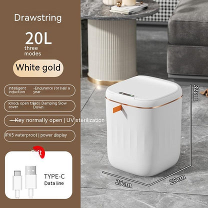 Smart Trash Can With Lid For Bedroom And Living Room Kitchen Storage Box Trash Can Induction Small Car Box Automatic Smart Dustbin Smart Trash Bin - NOMAN STORE LLC