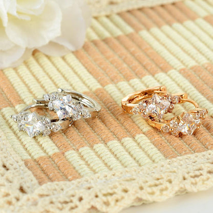 European And American Personalized Square Zircon Earrings - NOMAN STORE LLC