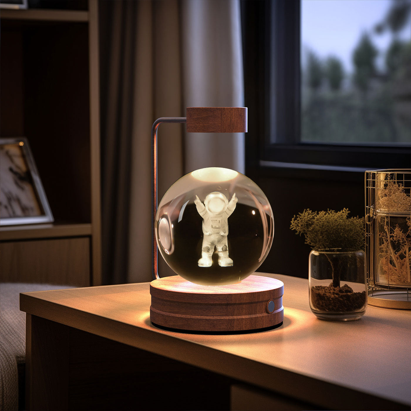 Crystal Ball Cosmic Dinosaur Indoor Night Light USB Power Warm Bedside Light Birthday Gift Night Lamp - NOMAN STORE LLC