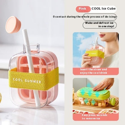 One-Click Molding Cooling Cup,Instant Ice Maker,Zero-Contact Design,Straw Included,Curling Mold,Portable & Stylish Chilled Drink - NOMAN STORE LLC