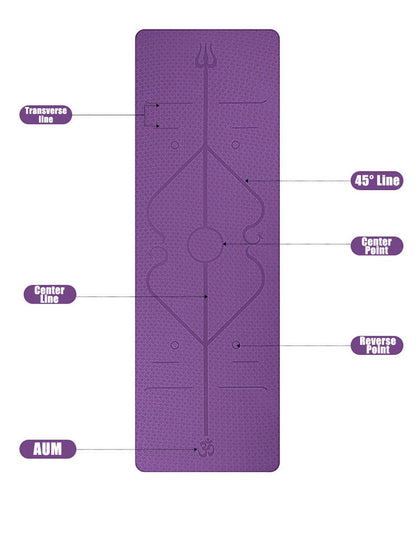 Non Slip TPE Yoga Mat Position Line Beginner - NOMAN STORE LLC