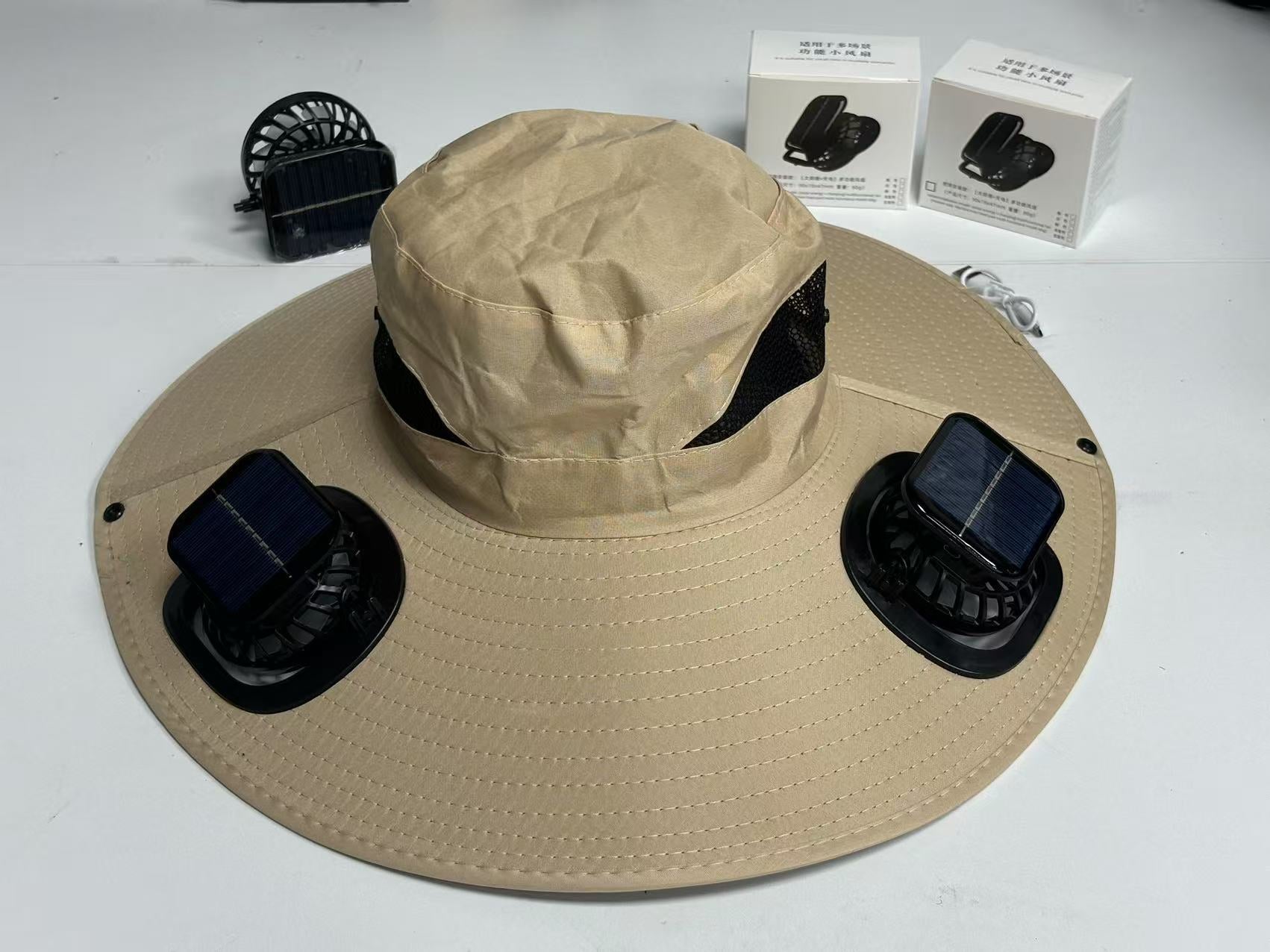 Solar USB Fan Hat with Dual Cooling and Sun Protection - Noman Store LLC