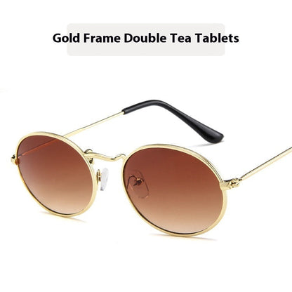 Sun Protection Trend Retro Oval Sun Glasses - NOMAN STORE LLC