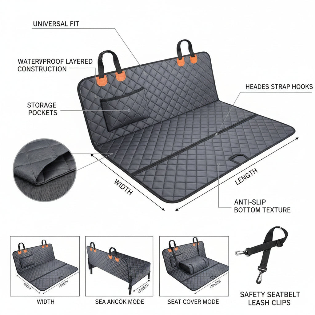 BACK SEAT SAVER — for muddy paws and messy car rides