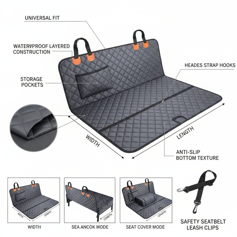 BACK SEAT SAVER — for muddy paws and messy car rides