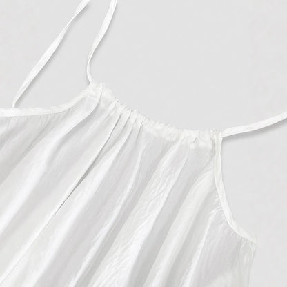 Loose Spaghetti Dress Ins Fashion U-cut Backless Tie-up Long Dresses Beach Vacation Bohemian Women's Clothing