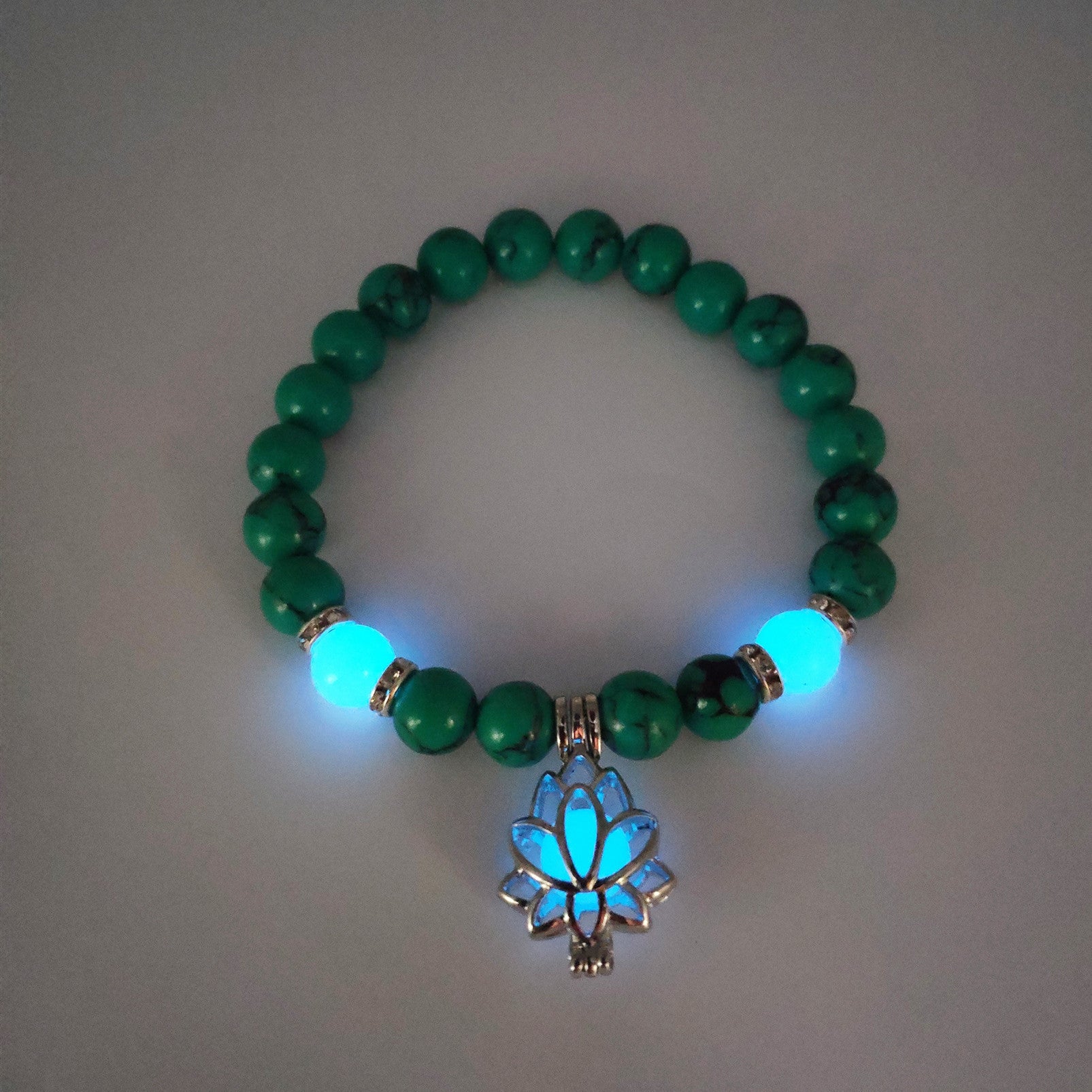 Energy Luminous Lotus Natural Stone Bracelet Yoga Healing Luminous Glow In The Dark Charm Beads Bracelet For Men Women Prayer Buddhism - NOMAN STORE LLC