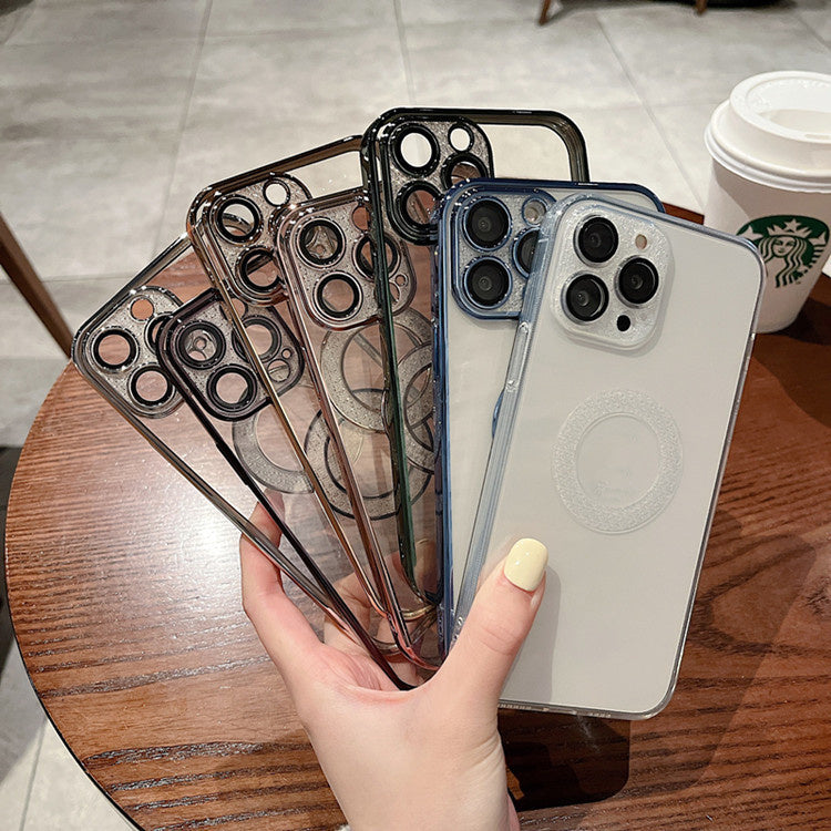 Electroplating Soft Diamond Ring Phone Case Drill Leakage Standard Mobile Phone Case Lens Film - NOMAN STORE LLC
