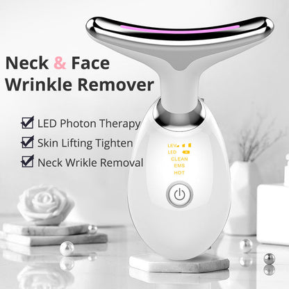 EMS Thermal Neck Lifting And Tighten Massager Electric Microcurrent Wrinkle Remover - NOMAN STORE LLC