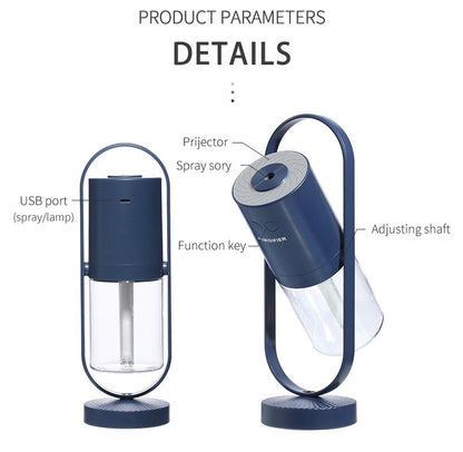 Magic Shadow USB Air Humidifier For Home With Projection Night Lights Ultrasonic Car Mist Maker Mini Office Air Purifier - NOMAN STORE LLC