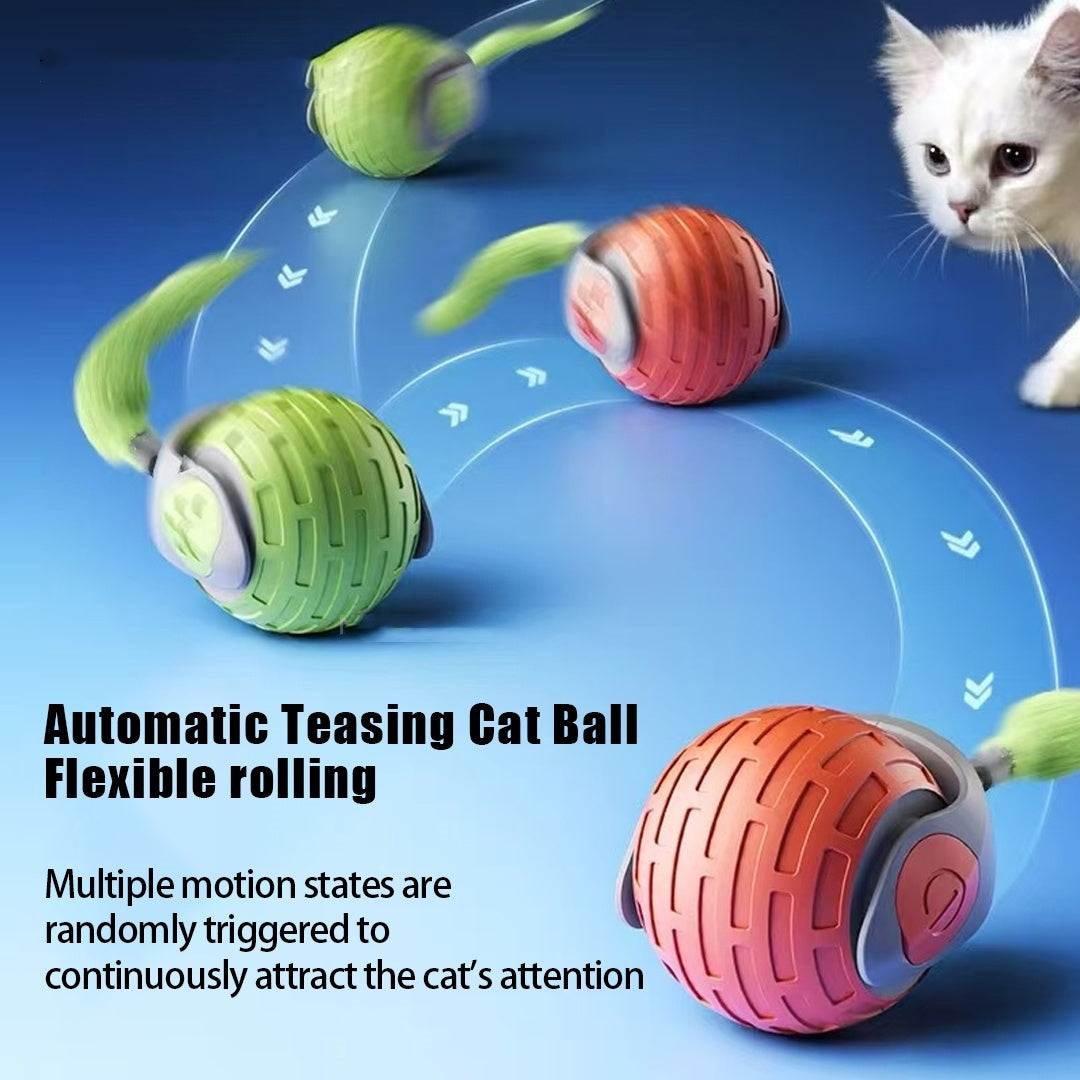 New Interactive Cat Toys Ball Auto Electric Rolling Ball Toys For Cat Kitty Pets Smart Automatic Teaser USB Rechargeable Cat Toy Pet Products - Noman Store LLC