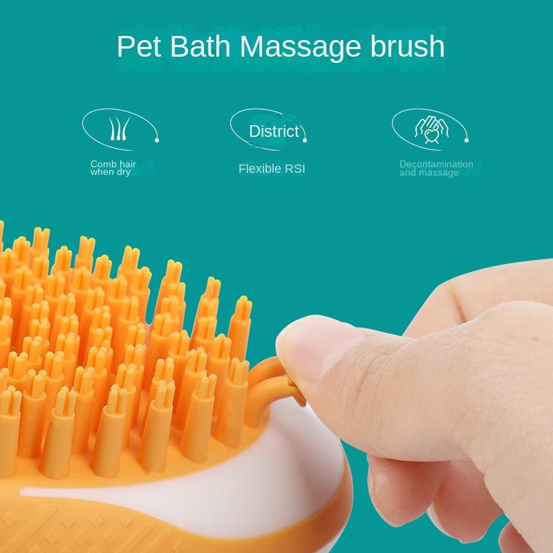 Dog Cat Bath Brush 2-in-1 Pet SPA Massage Comb Soft Silicone Pets Shower Hair Grooming Cmob Dog Cleaning Tool Pet Products - Noman Store LLC