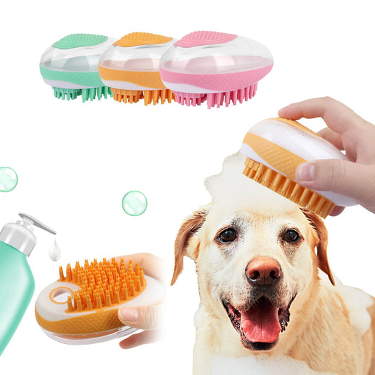 Dog Cat Bath Brush 2-in-1 Pet SPA Massage Comb Soft Silicone Pets Shower Hair Grooming Cmob Dog Cleaning Tool Pet Products - Noman Store LLC