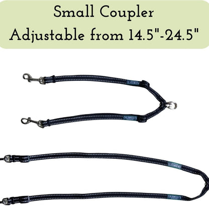 Adjustable Reflective Dual Pet Leash with Metal Buckles