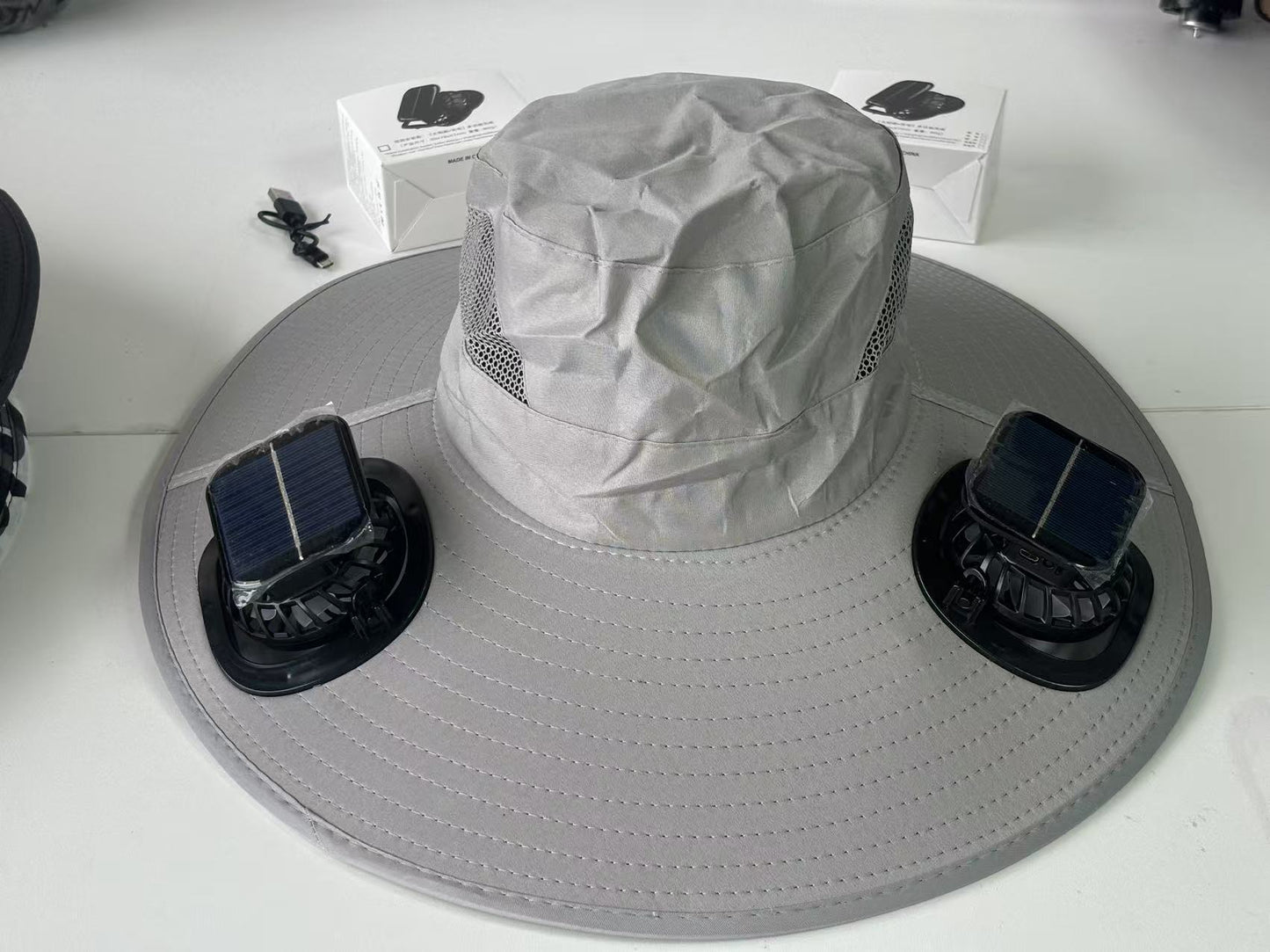 Solar USB Fan Hat with Dual Cooling and Sun Protection - Noman Store LLC