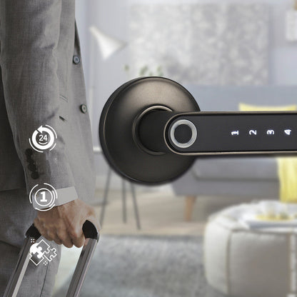 Smart Lock Fingerprint Password Electric Digital Lock  Alloy Keyless Security Door Handle For Home - NOMAN STORE LLC