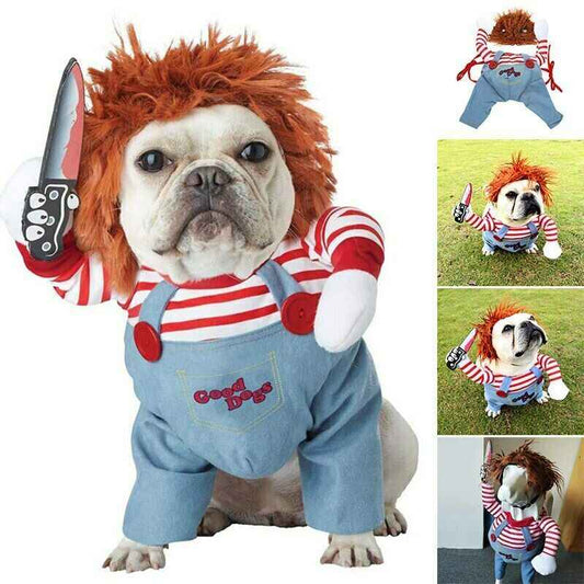 Halloween Pet Costume Pet Dog Funny Clothes Adjustable Dog Cosplay Costume Scary Costume Party Gatherings - NOMAN STORE LLC