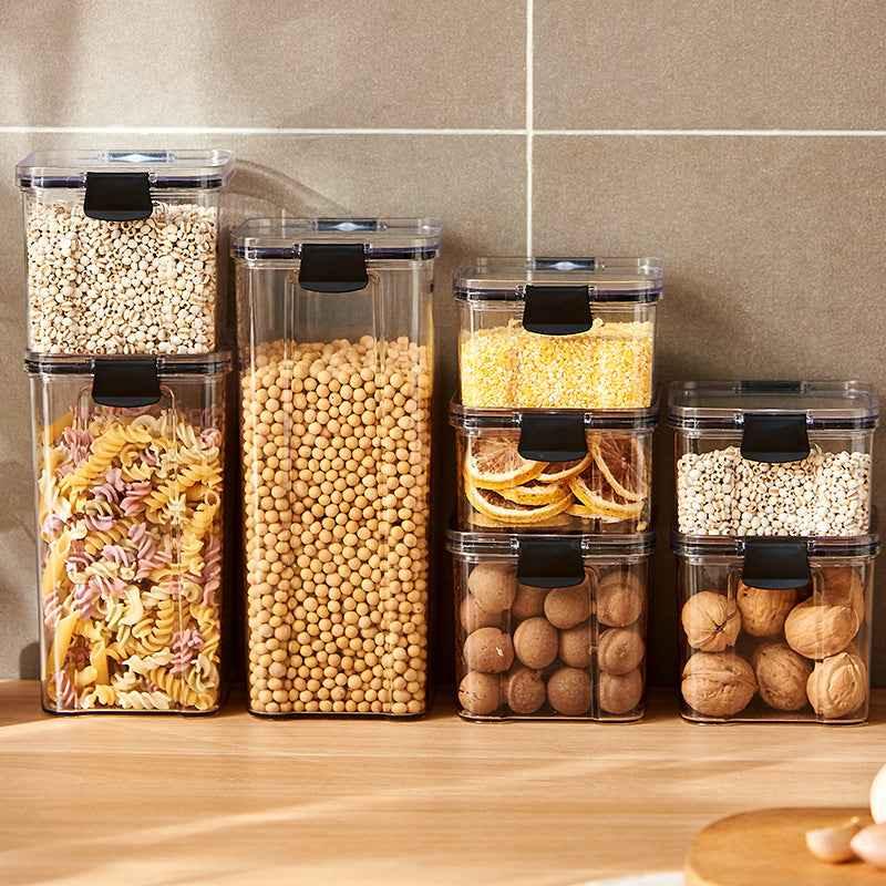 Food Grade Plastic Storage Cans - Sealed Transparent Stackable Refrigerator Preservation Box