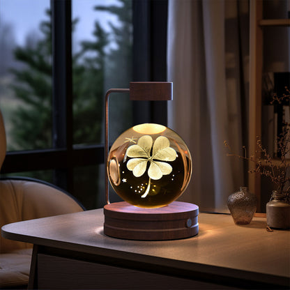 Crystal Ball Cosmic Dinosaur Indoor Night Light USB Power Warm Bedside Light Birthday Gift Night Lamp - NOMAN STORE LLC