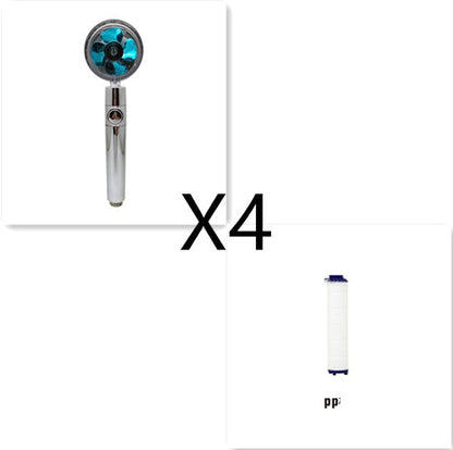 Shower Head Water Saving Flow 360 Degrees Rotating With Small Fan ABS Rain High Pressure Spray Nozzle Bathroom Accessories b3553484-20b0-4e42-836a-e14271d4239e