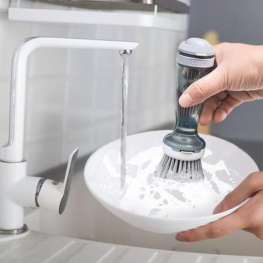 Pot Brush Dish Brush Dish Scrub Brush With Soap Dispenser For Dishes Kitchen Sink Pot Pan - Noman Store LLC