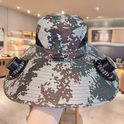 Solar USB Fan Hat with Dual Cooling and Sun Protection - Noman Store LLC
