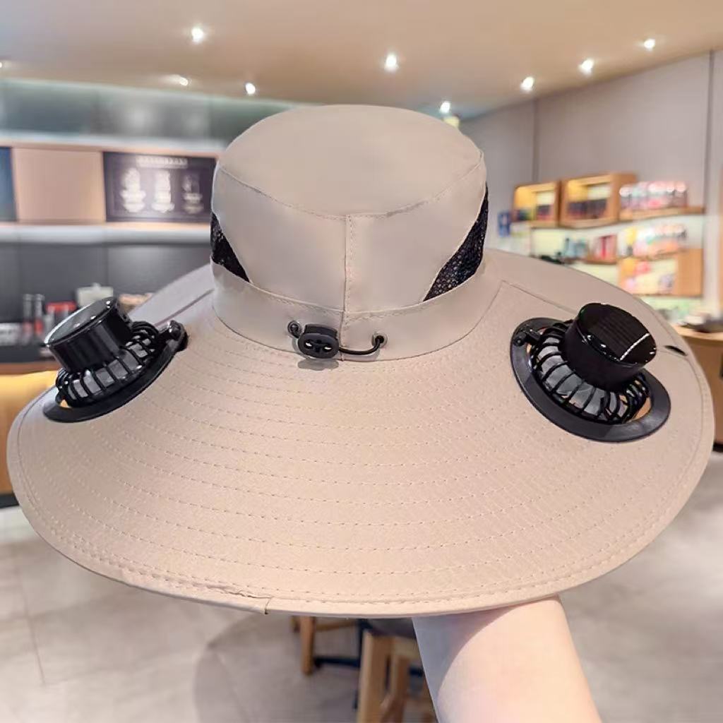 Solar USB Fan Hat with Dual Cooling and Sun Protection - Noman Store LLC