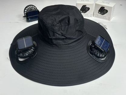 Solar USB Fan Hat with Dual Cooling and Sun Protection - Noman Store LLC