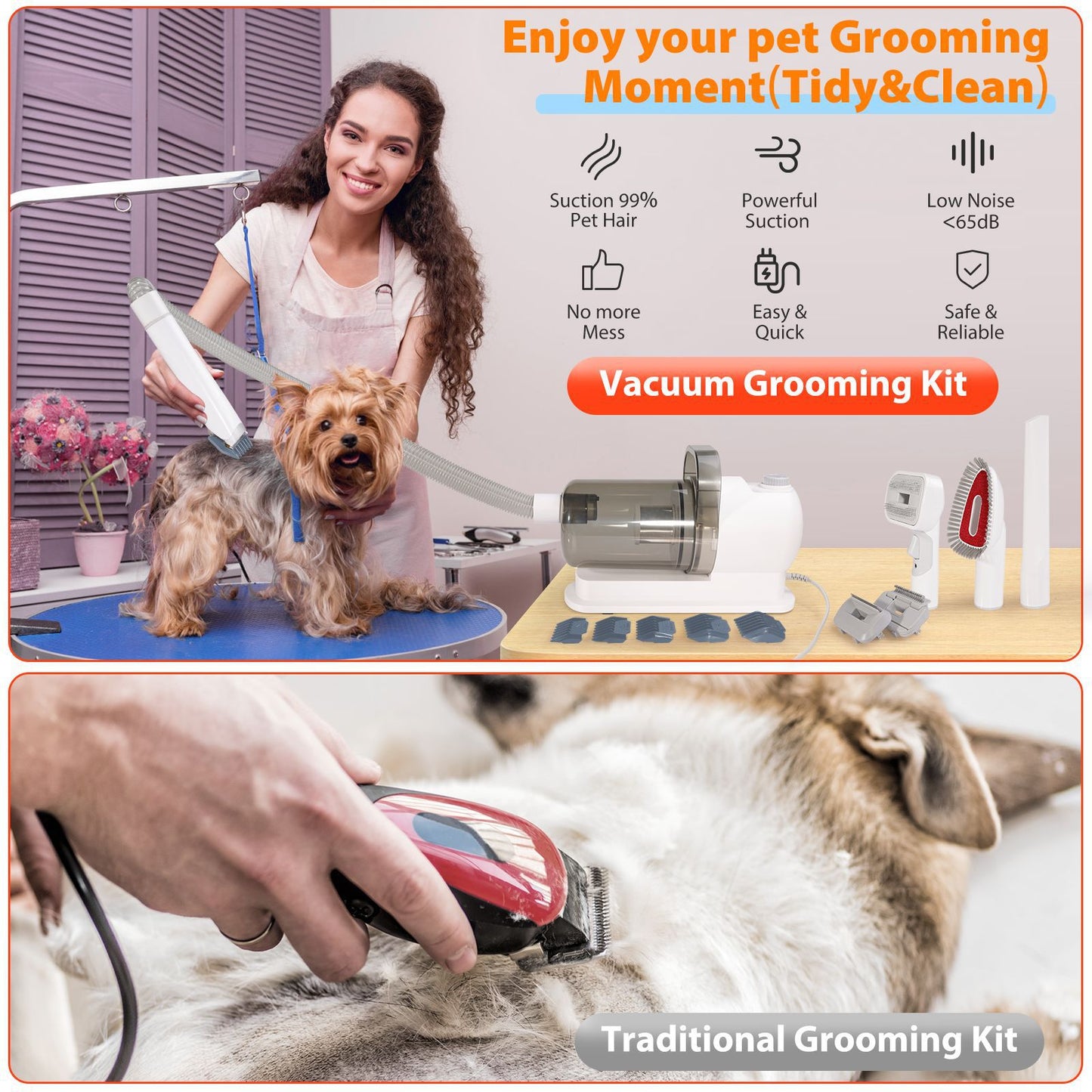 Cross-Border Pet Multifunctional Hair Trimmer, Dog Vacuum Set, All-In-One Machine, Jinmao Cat Vacuum Cleaner, Hair Clipper
