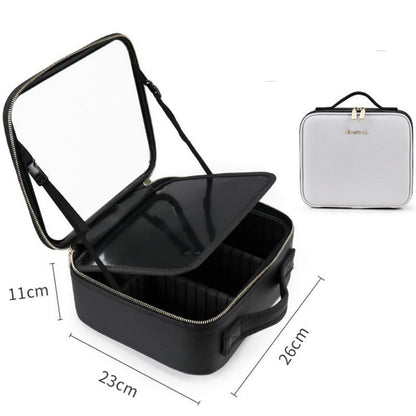 Smart LED Cosmetic Case With Mirror Cosmetic Bag Large Capacity Fashion Portable Storage Bag Travel Makeup Bags - NOMAN STORE LLC