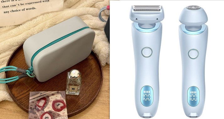 2 In 1 Hair Removal Epilator USB Rechargeable Trimmer Women Body Razor Face Leg Armpit Bikini Hand Pubic Shaver Hair Remover - NOMAN STORE LLC